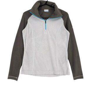Columbia Fleece Women’s Two Tone Quarter Zip Pullover, XL. Grey